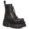 Bottines Plateformes New Rock Newmili en Cuir Noir