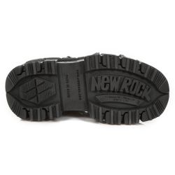 Chaussures Plateformes New Rock Tank en Cuir Itali et Nomada Noirs