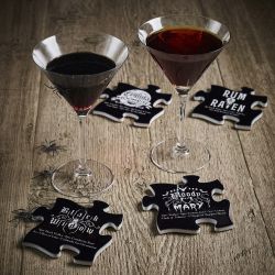 Sous-Verre Puzzle 'Gothic Cocktail' en Céramique