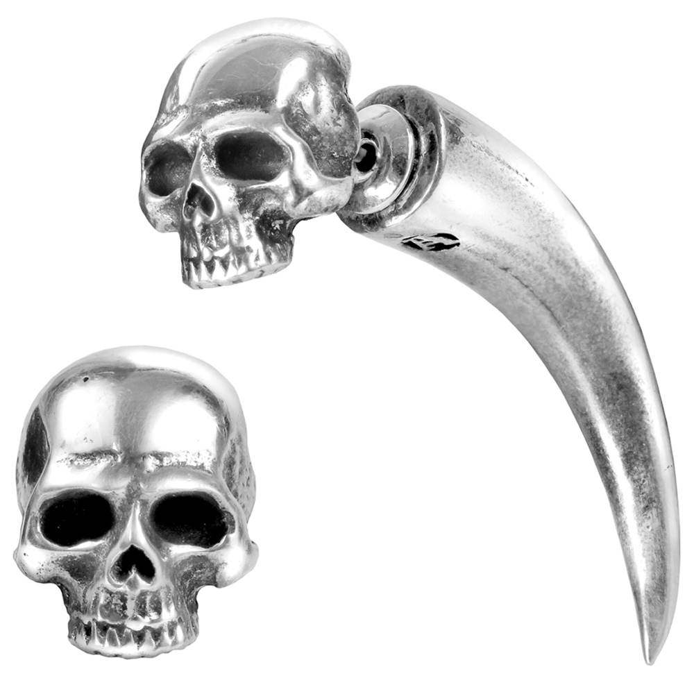 Tomb Skull Horn Earring by Alchemy Gothic • the dark store™