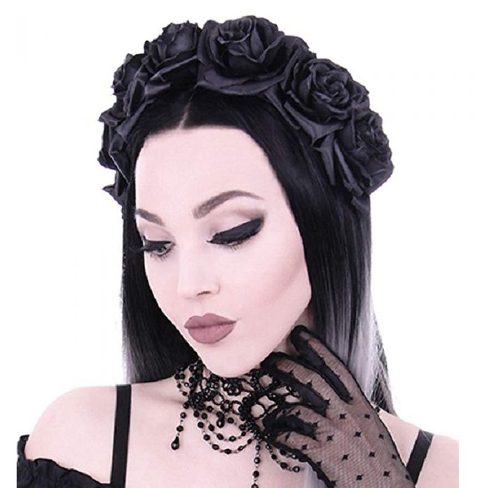 5 pcs - Black felt fabric flowers for accessories, baby headbands